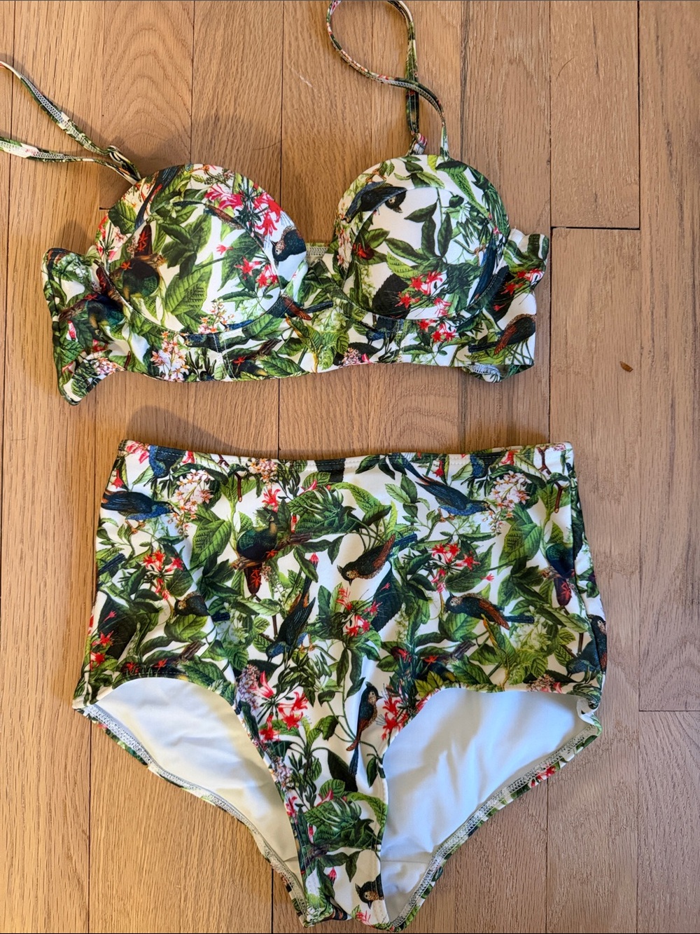 Tropical high waist bikini set size 4